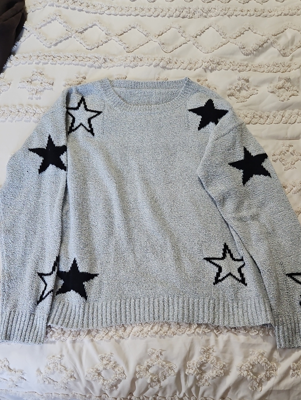 Star-Print Crewneck Sweater